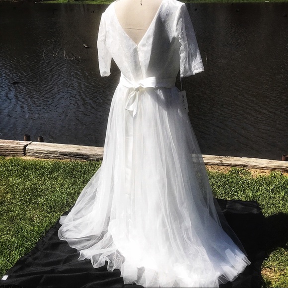 NWT Bohemian A Line Wedding Dress - Picture 7 of 8